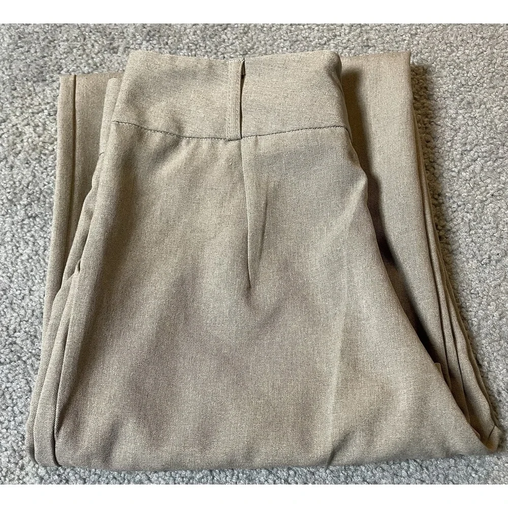 Wide Leg Dress Pants Sz M Beige Ultra High Rise Career Party Classic - Picture 10 of 10